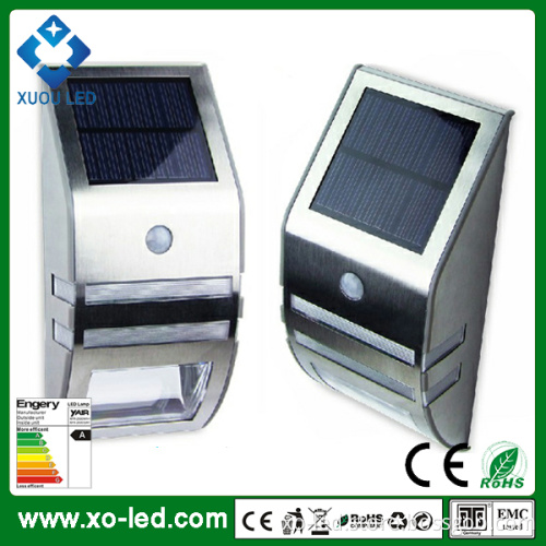 IP44 Waterproof Motion Sensor Stainless Steel LED Wall Lamp with Solar Panel